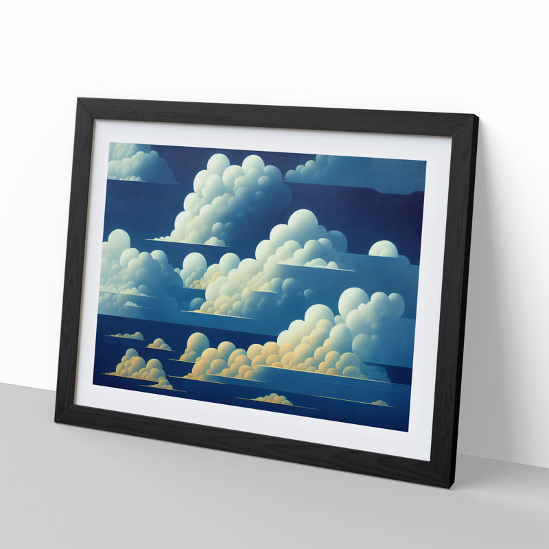 Desirable Clouds - Single Picture Frame Print, Black, 46cm H x 64cm W