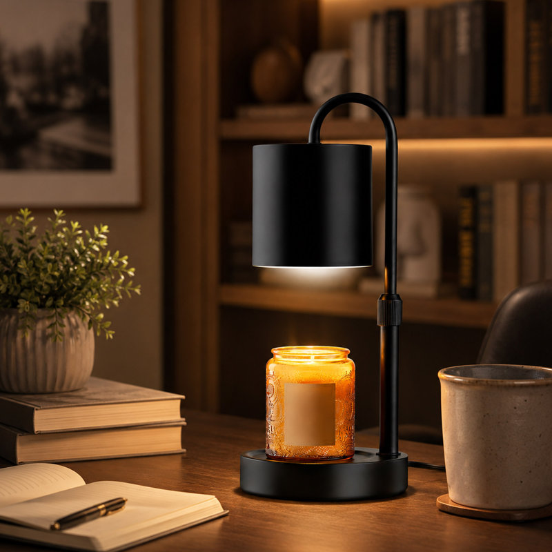 Adjustable Candle Warmer Lamp, Solid Wood Base and Timer
