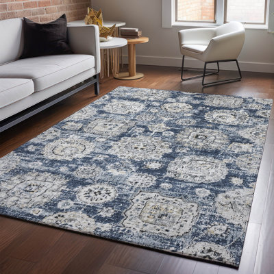 Premium Machine Washable Cerrito Navy Rug