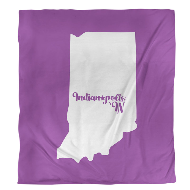 Housse de couette simple polis Indiana, Housse de couette pour lit simple, Violet, Polyester brossé