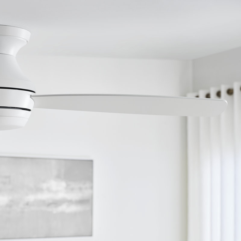 Ikon LED Ceiling Fan, Matte White with White Blades, 52"