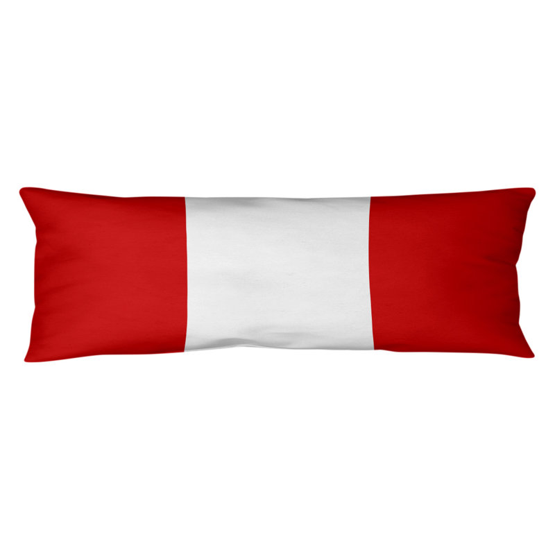 Stripes Medium Polyester/Polyfill Body Pillow, Red/White Middle, Acton