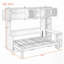 Lit escamotable avec bureau intégré et rangements en rotin, lit mural gain de place pour bureau à domicile et chambres d'amis-491248079