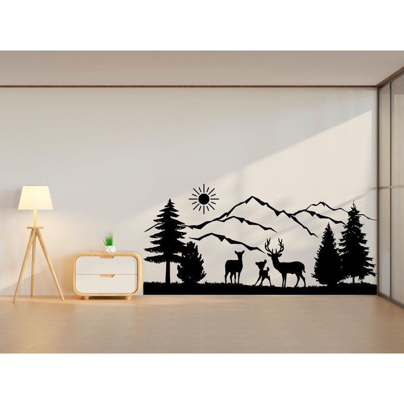 Deer Forest Wall Decor Custom Deer Wall Decal, 36" x 75"