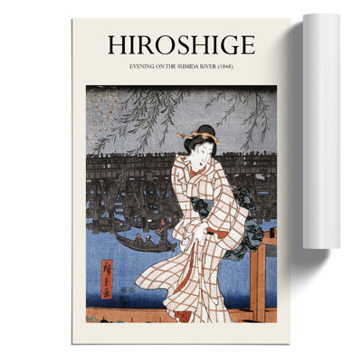 Evening on the Sumida River Print by Utagawa Hiroshige - Frameless Print