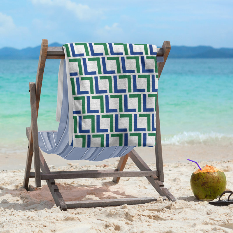 Beach Towel, White/Blue/Green