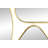 Metal Gold Wall Mirror with Varying Shapes Set