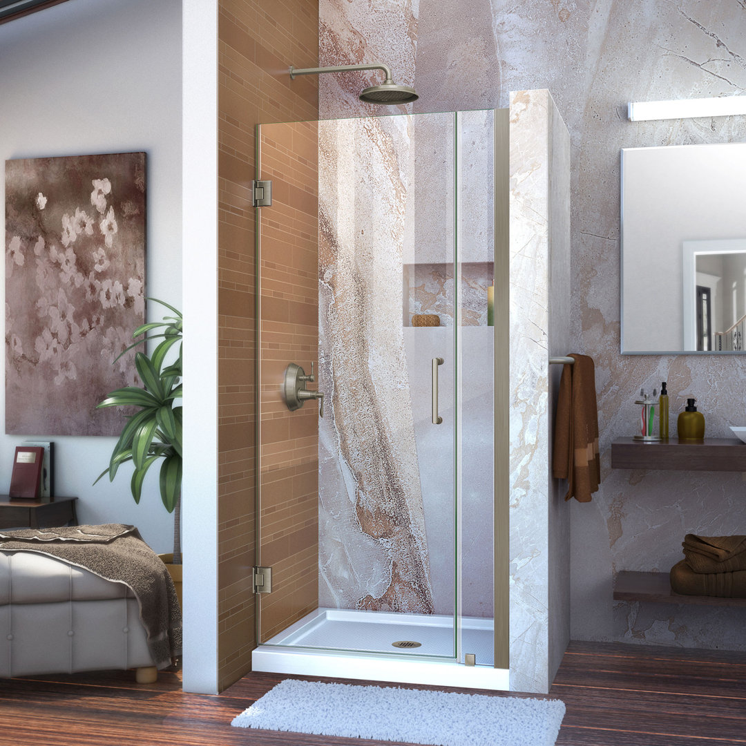 Unidoor 29" W x 72" H Hinged Frameless Shower Door with ClearMax™ Technology DreamLine
