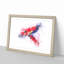 Scarlet Macaw Parrot in Flight in Abstract - Picture Frame Painting Print-55613834-55613833