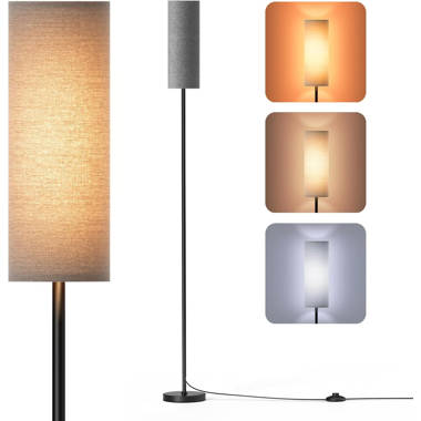 Cipacho 65.01 in. Brown 1-Light Lantern Smart Floor Lamp with Remote Control and App, Tall Standing Lamp with Rattan Lampshade