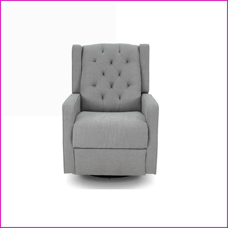 Fauteuil inclinable et oscillant manuel avec dossier capitonné | Tissu gris foncé