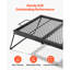 Heavy Duty Folding Campfire Grill, 24" Portable Camping Grill Grate, Sturdy Steel Mesh, Compact Equipment Over Fire Pit, with Legs and Handle, Grilling Rack for Outdoor Open Flame Cooking, Black