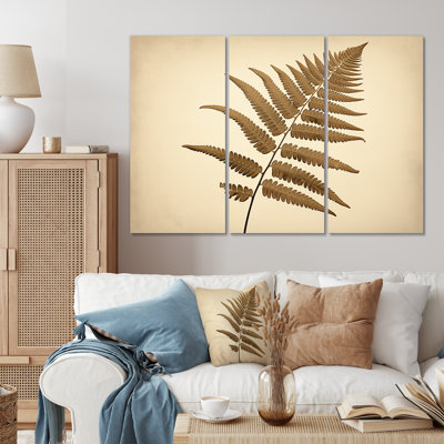 Fougère beige, plante Timeless Elegance I - ensemble de reproduction d'art floral en métal