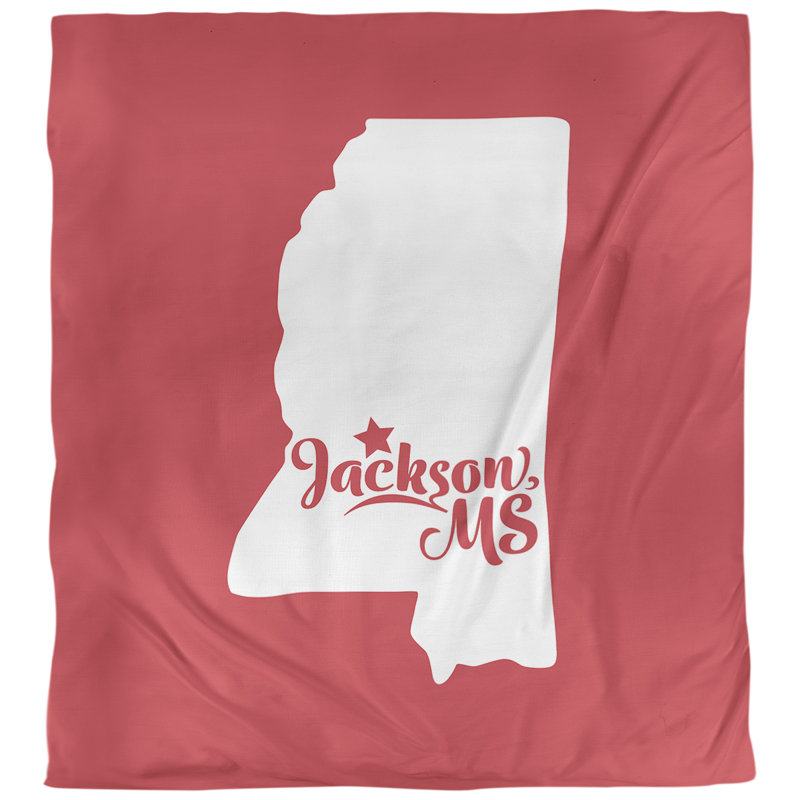 Housse de couette simple jackson Mississippi, Housse de couette simple TG, Rouge, Microfibre