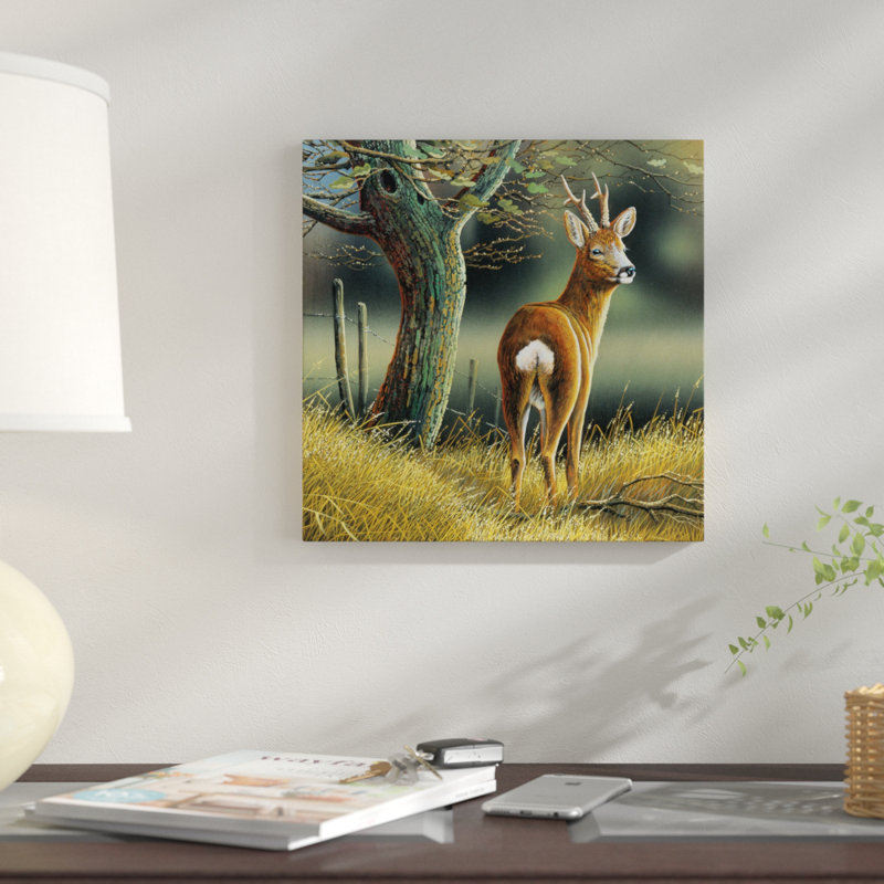 « renne », impression sur toile, H 12 po x l 12 po x P 1,5 po, Pas de tapis, Toile tendue