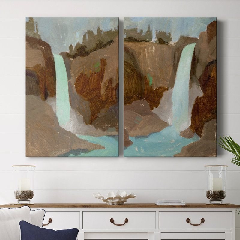Toile tendue I-Premium Gallery Turquoise Falls - prête à être accrochée, H 27 po x l 18 po
