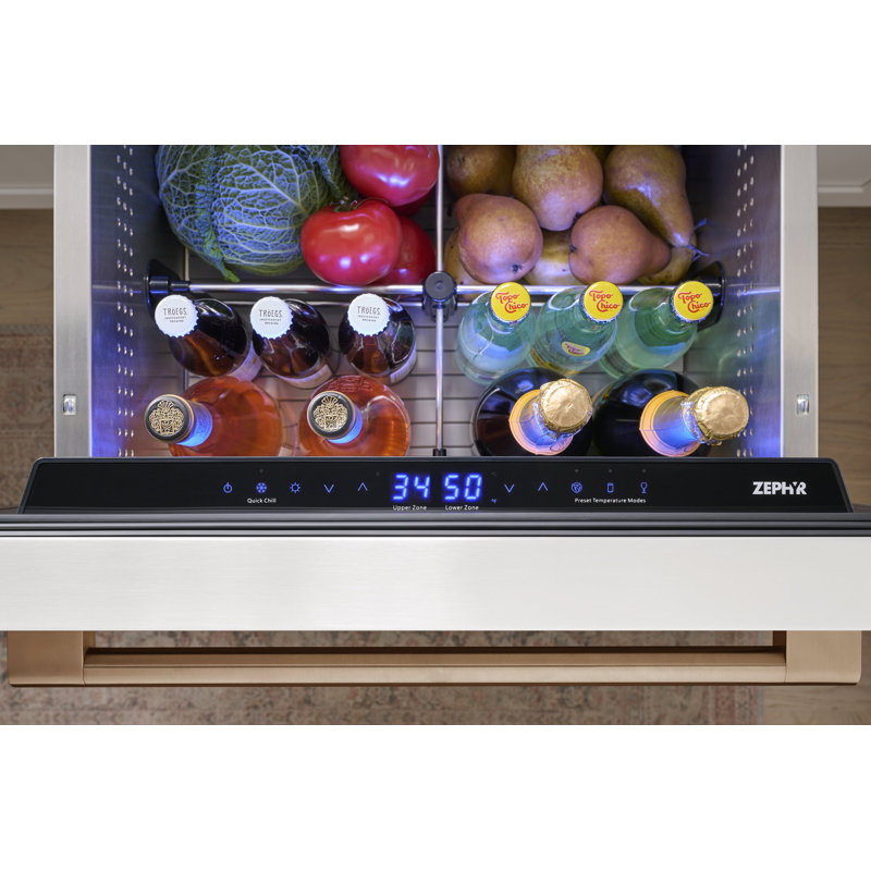 Zephyr Presrv 24" Built-In Dual Zone Panel Ready Refrigerator Drawers