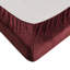Drap de lit très grand 4 pièces bourgogne, 100% velours doux, comprend un drap plat, 2 taies d'oreiller ajustées, élastique pour matelas de 16 po, facile à laver à la machine, brossé des deux côtés