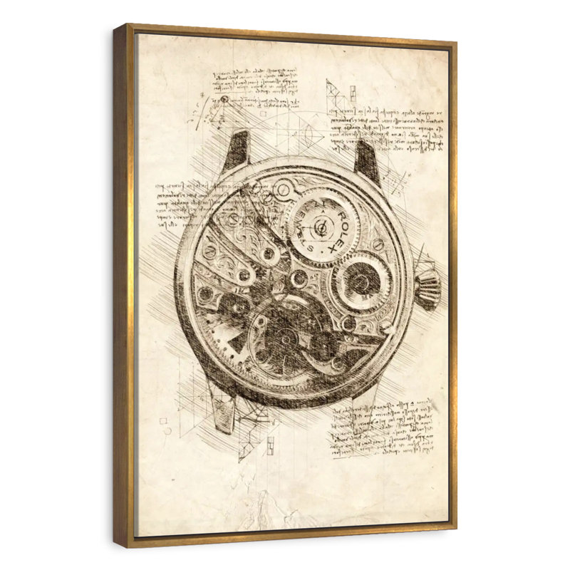 Vieille Rolex à l'intérieur, Floating Frame Gold, 17" x 25"