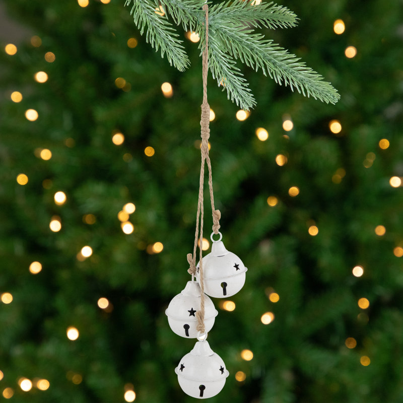 Cascading Christmas Jingle Bell Ornaments - 13.5" - Set Of 2, Brown/Red/Green/White