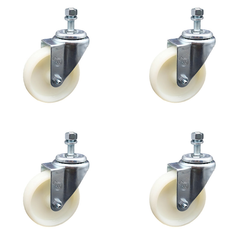 Ensemble de roulettes à tige filetée de 4 po en 3/8 po
