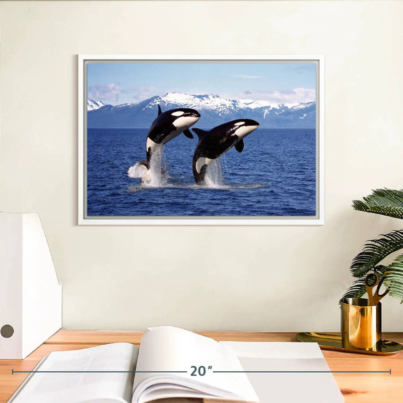 Couple de sauteurs, Cadre flottant blanc, 13 po x 9 po