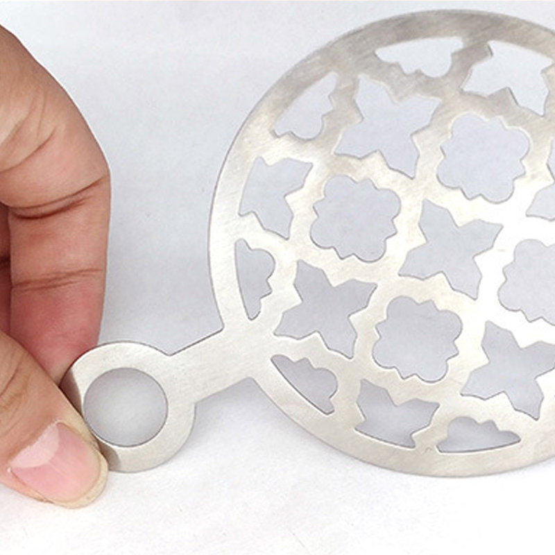 Kbndieu Coffee Flower Pulling Piece Set Fancy Bread Treats Sprinkle Pad Milk Tea DIY Making Templates