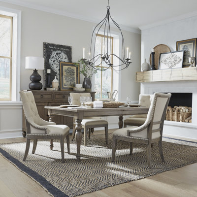 Aisja Rectangular Dining Table Set w/ 4 Upholstered Chairs