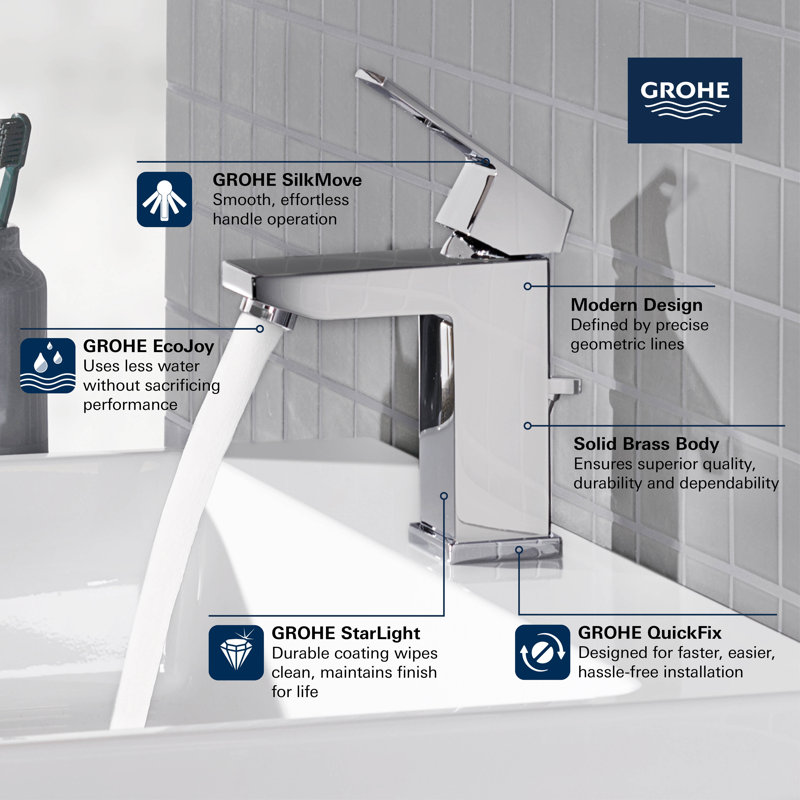 Eurocube® Single Hole Bathroom Faucet, Hard Graphite