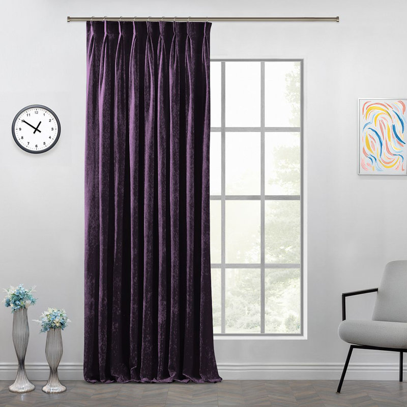 Room Darkening Single Curtain Panel, 190cm Width x 265cm Drop, Dark Violet