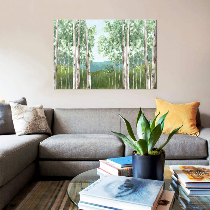 «Be derrière les montagnes» par Eva Watts - reproduction sur toile tendue, H 8 po x l 12 po x P 0,75 po, Toile tendue