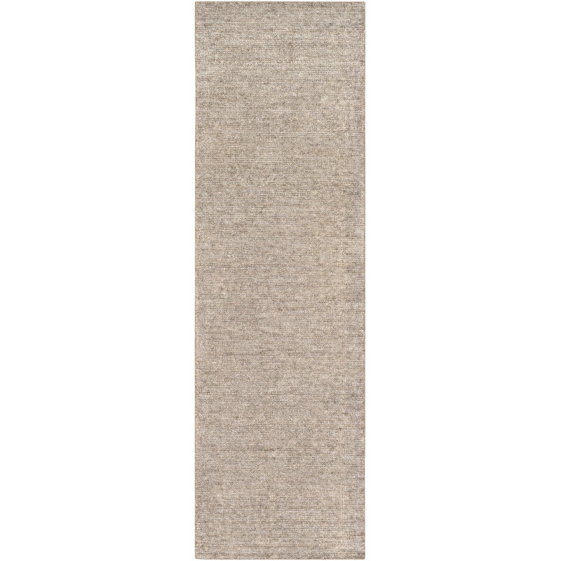 Tapis gris tissé à plat à la main Altessa, Tapis de couloir 2 pi 6 po x 8 pi