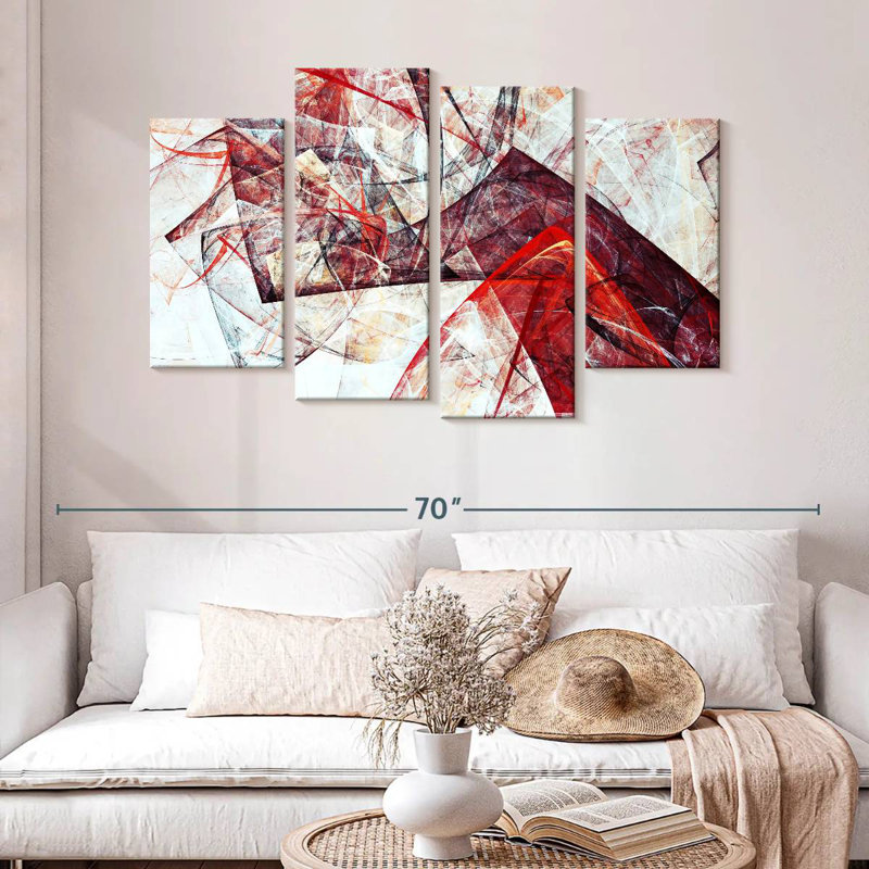 Avery Scarlet Dynamic Abstract, 32" H x 52" W