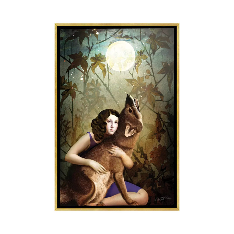 La lune II par Catrin Welz-Stein - reproduction, H 26 po x l 18 po x 1,5 po, Toile encadrée d'or, Pas de tapis