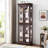 Glass Storage Display With Illuminated Feature And Movable Shelves - Dark Cherry Case Sophisticated Lighting System Quiet Door 12.42 In. Wide-1523955881
