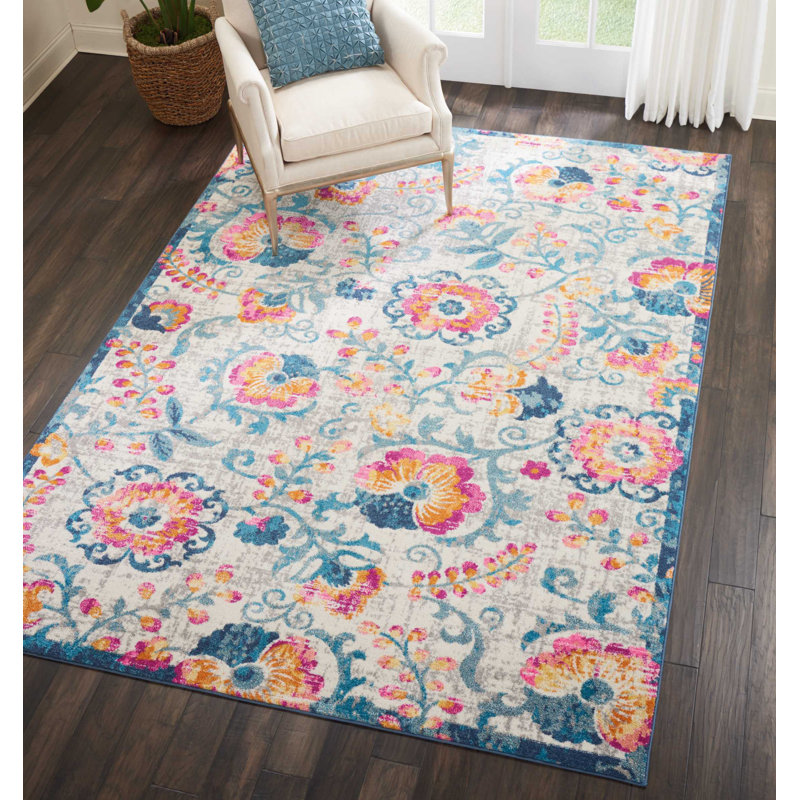 Verda Floral Indoor Rug, Rectangle 3'9" x 5'9"