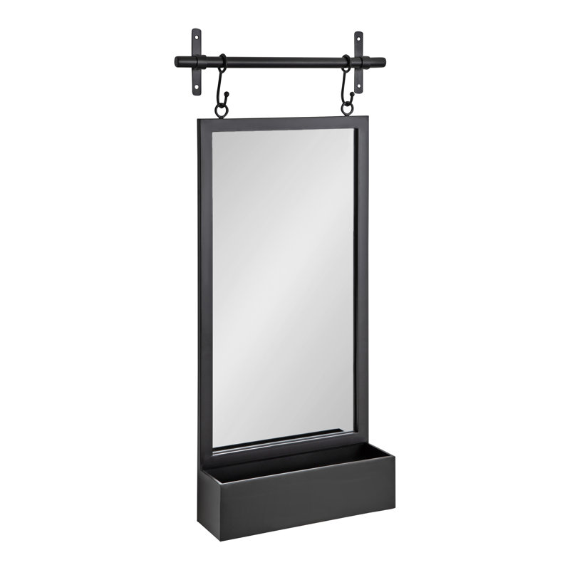 Miroir d'appoint Hughley, Noir, 39 po x 18 po