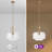 1-Light Brushed Brass Glass Single Pendant Light With Clear Dome Shade And Adjustable Downrod