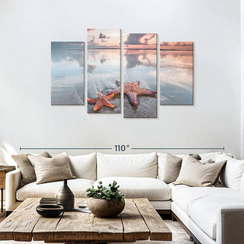 Paire d'étoiles de mer Brampt Beach, H 48 po x l 75 po