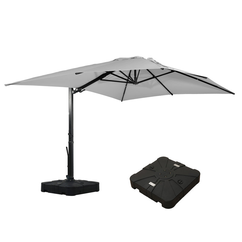 Miyeko 156'' x 120'' Rectangular Cantilever Umbrella, Grey, 103.6" H x 156" W x 120" D