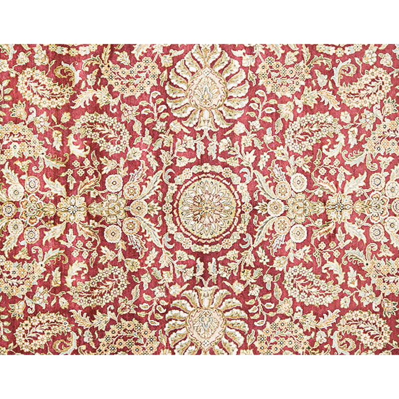 High-Quality Hand-Knotted Red And Black Area Rug