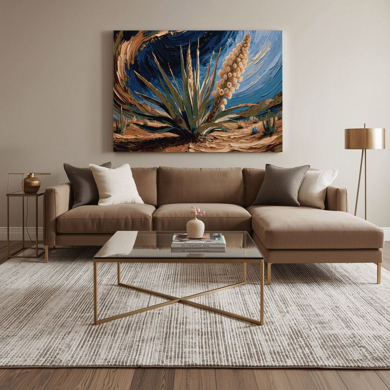 «Southwestern Plants Yucca Plant 196», art mural sur toile grise, H 11 po x l 14 po
