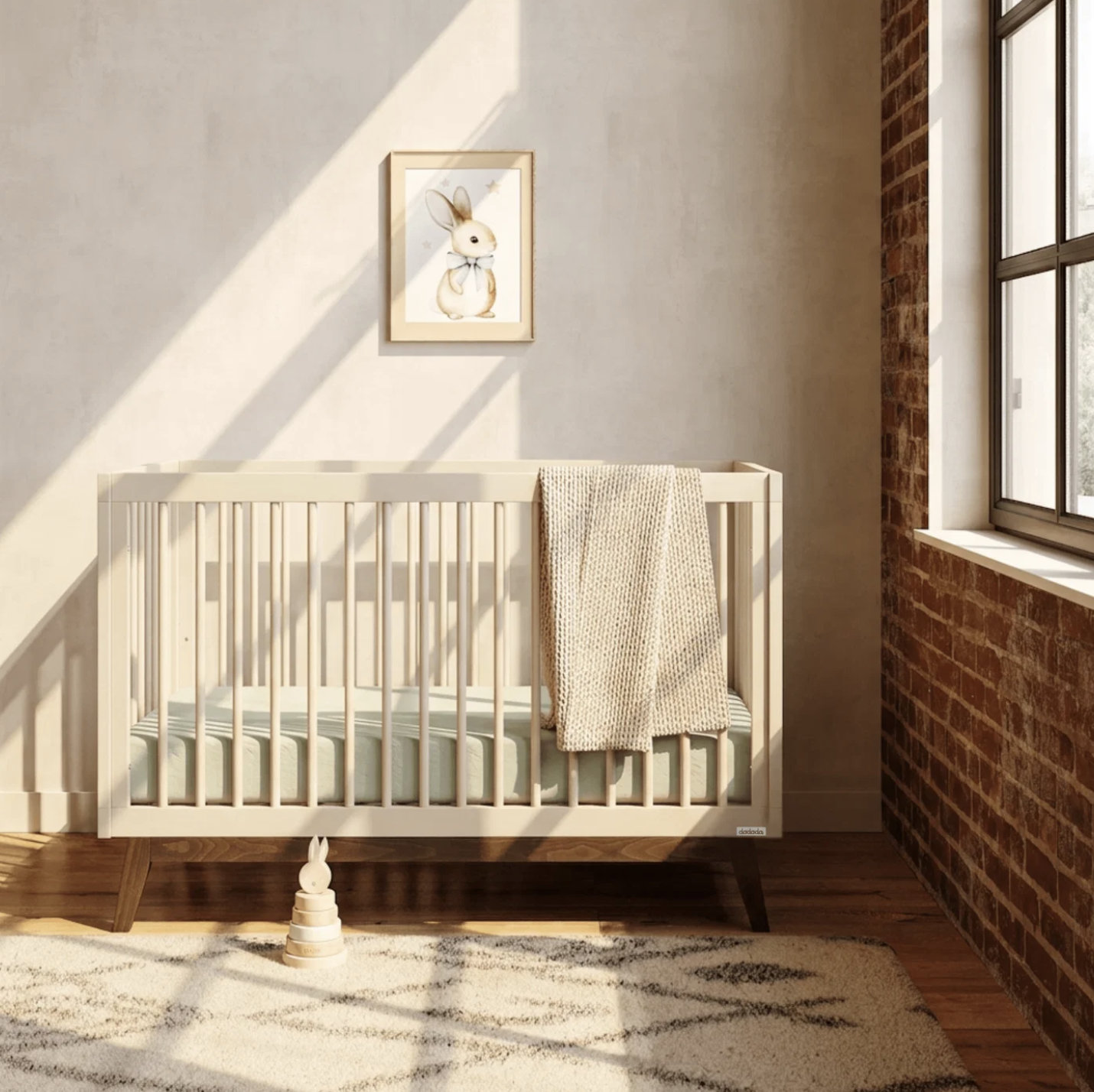 GreenGuard Certified 3-in-1 Convertible Crib, Almond Milk/Walnut