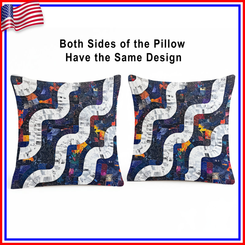 Coussin décoratif abstrait, coussins double face Art, 26 po x 26 po