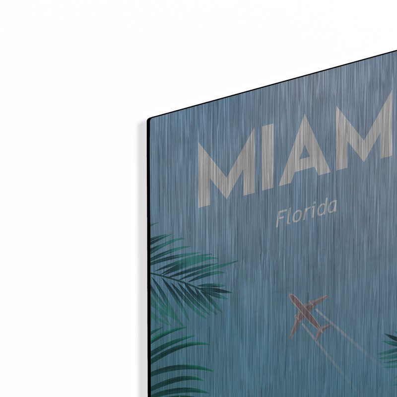  «Miami» par Arctic Frame, art mural en métal, 16 po x 24 po