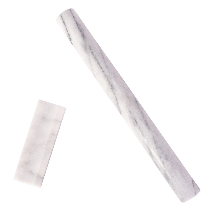 White Matte Marble Rolling Pin with Stand