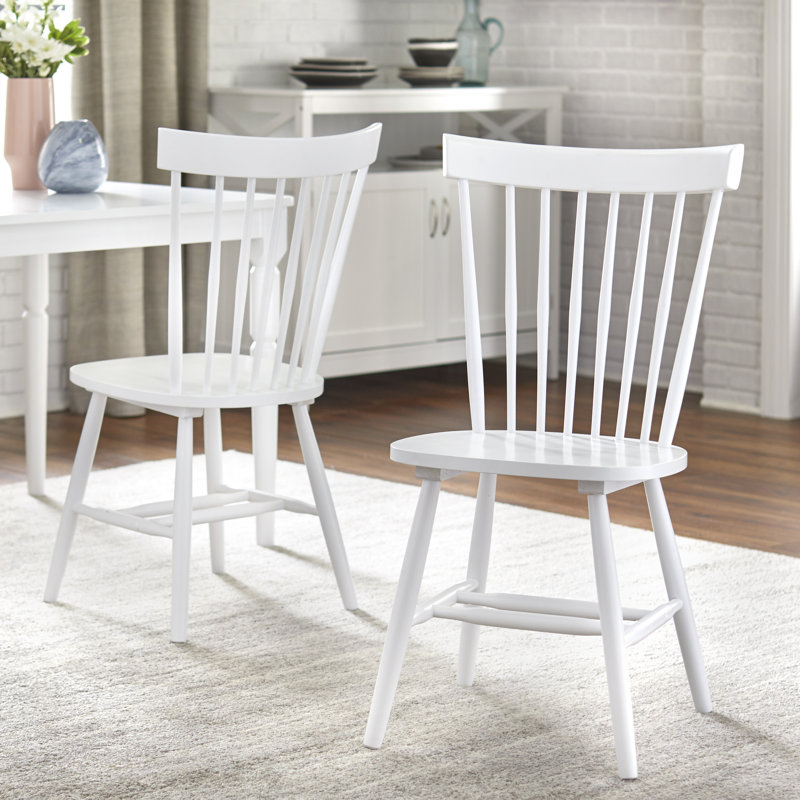 Aulii Solid Wood Side Chair, White