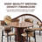 47" Round Dining Table with Two-Layer Storage Shelves and Flexible Opening Door