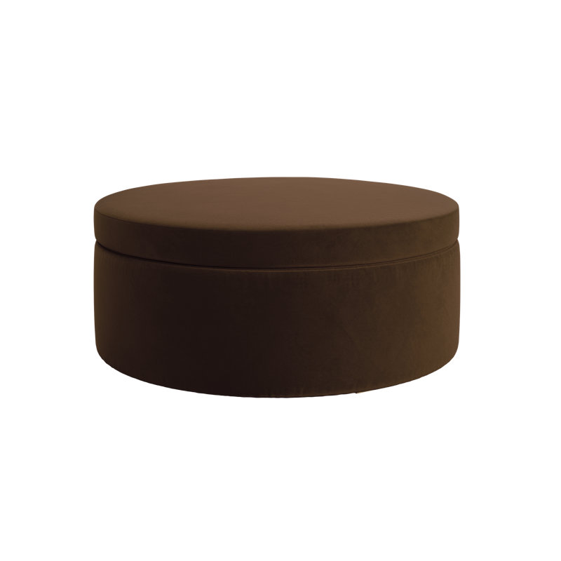 Evergreen Storage Ottoman, Chocolate Recycled Velvet