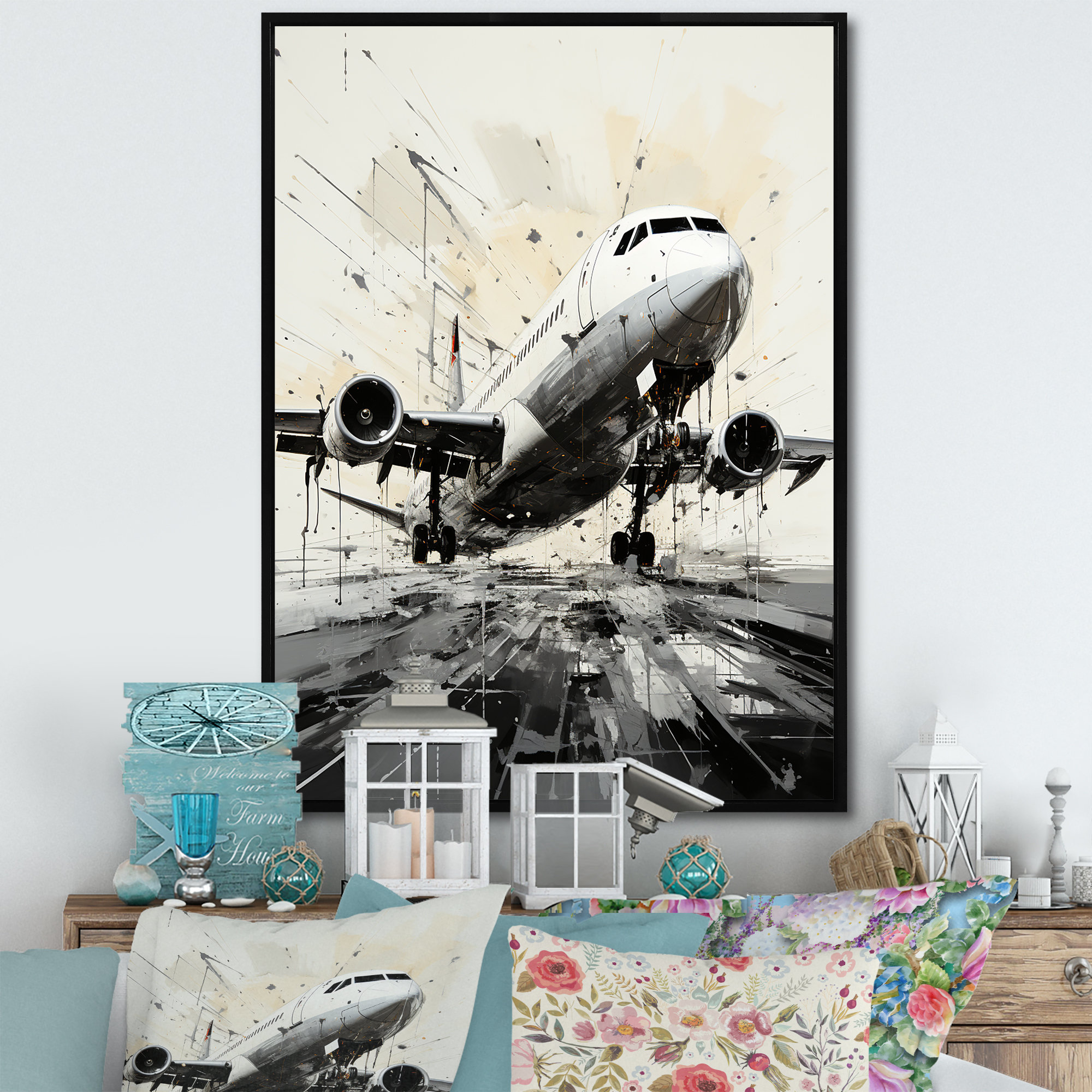 17 Stories Abstracted Plane Flight Path - Plane Wall Art Prints | Wayfair